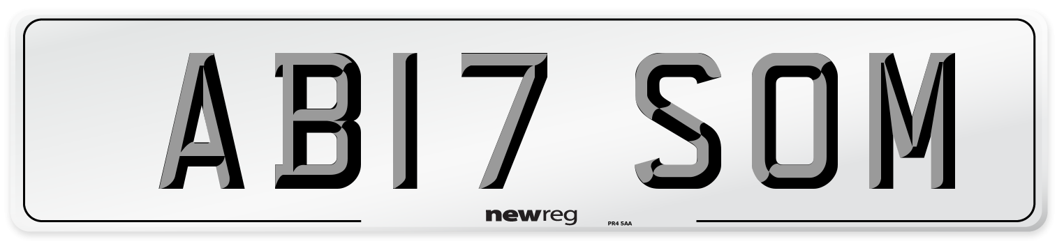 AB17 SOM Number Plate from New Reg